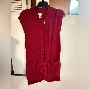 Chico's Deep Red Sweater Vest